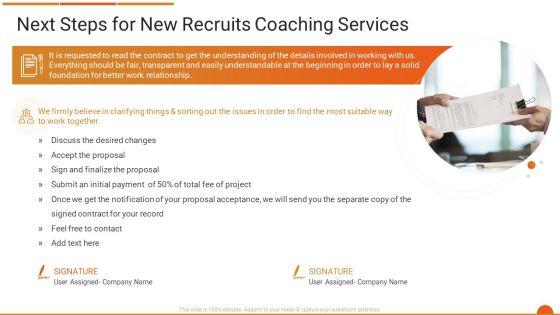 Executive_Job_Training_Next_Steps_For_New_Recruits_Coaching_Services_Demonstration_PDF_Slide_1.jpg