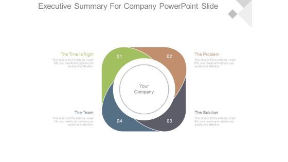 Executive Summary For Company Powerpoint Slide Executive Summary For Company Powerpoint Slide