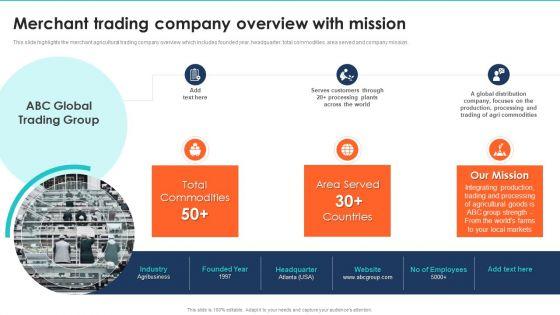 Export Management Company Profile Merchant Trading Company Overview With Mission Infographics PDF Export Management Company Profile Merchant Trading Company Overview With Mission Infographics PDF