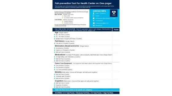 Fall_Prevention_Tool_For_Health_Center_On_One_Pager_PDF_Document_PPT_Template_Slide_1.jpg