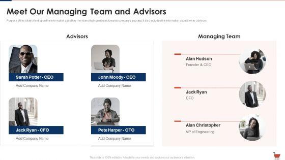 Fast_Moving_Consumption_Goods_Pitch_Deck_Successful_Capital_Raising_Meet_Our_Managing_Team_And_Advisors_Elements_PDF_Slide_1.jpg