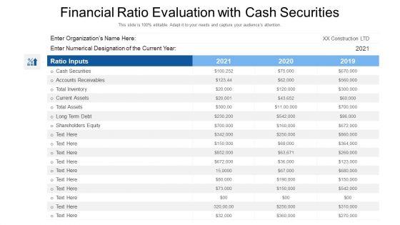 Financial_Ratio_Evaluation_With_Cash_Securities_Ppt_PowerPoint_Presentation_File_Show_PDF_Slide_1.jpg