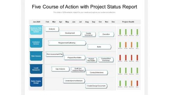 Five_Course_Of_Action_With_Project_Status_Report_Ppt_PowerPoint_Presentation_Show_Introduction_PDF_Slide_1.jpg