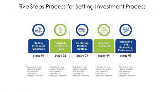 Five Steps Process For Setting Investment Process Ppt Infographics Templates PDF Five Steps Process For Setting Investment Process Ppt Infographics Templates PDF
