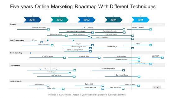 Five_Years_Online_Marketing_Roadmap_With_Different_Techniques_Ppt_Gallery_Graphics_Download_PDF_Slide_1.jpg