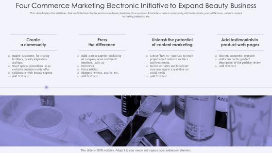 Four_Commerce_Marketing_Electronic_Initiative_To_Expand_Beauty_Business_Topics_PDF_Slide_1.jpg