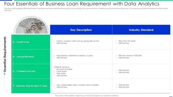 Four_Essentials_Of_Business_Loan_Requirement_With_Data_Analytics_Information_PDF_Slide_1.jpg