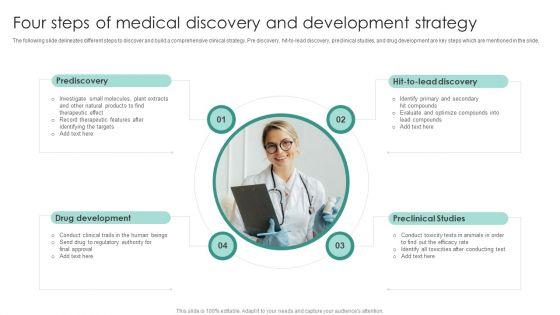 Four_Steps_Of_Medical_Discovery_And_Development_Strategy_Professional_PDF_Slide_1.jpg