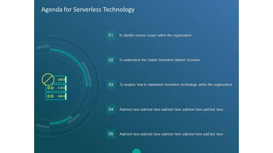 Functioning Of Serverless Computing Agenda For Serverless Technology Ppt Layouts Demonstration PDF Functioning Of Serverless Computing Agenda For Serverless Technology Ppt Layouts Demonstration PDF