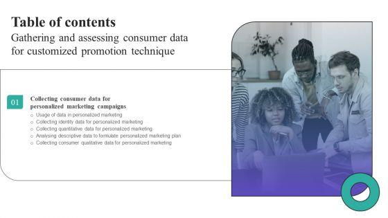 Gathering_And_Assessing_Consumer_Data_For_Customized_Promotion_Technique_Table_Of_Contents_Sample_PDF_Slide_1.jpg