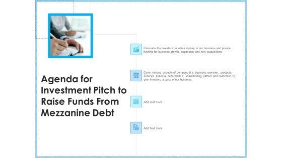 Generating_Capital_From_Mezzanine_Credit_Agenda_For_Investment_Pitch_To_Raise_Funds_From_Mezzanine_Debt_Microsoft_PDF_Slide_1.jpg