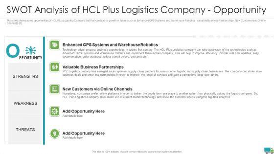 Generating_Logistics_Value_Business_Swot_Analysis_Of_Hcl_Plus_Logistics_Company_Opportunity_Topics_PDF_Slide_1.jpg