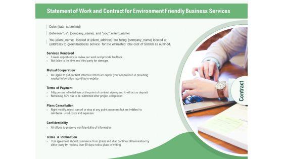 Green_Business_Statement_Of_Work_And_Contract_For_Environment_Friendly_Business_Services_Ppt_File_Objects_PDF_Slide_1.jpg