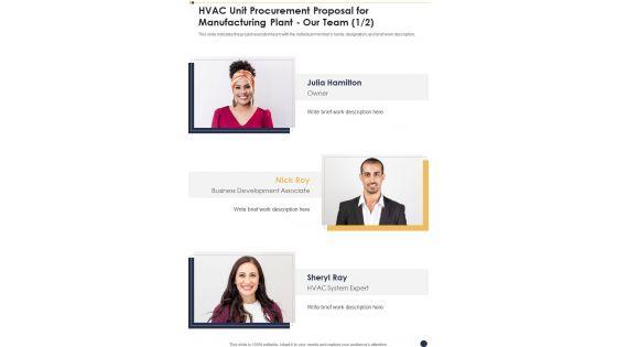 HVAC_Unit_Procurement_Proposal_For_Manufacturing_Plant_Our_Team_One_Pager_Sample_Example_Document_Slide_1.jpg