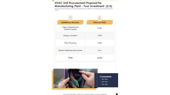 HVAC_Unit_Procurement_Proposal_For_Manufacturing_Plant_Your_Investment_One_Pager_Sample_Example_Document_Slide_2.jpg