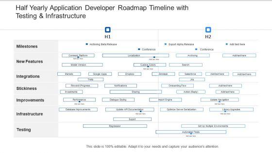 Half_Yearly_Application_Developer_Roadmap_Timeline_With_Testing_And_Infrastructure_Brochure_Slide_1.jpg