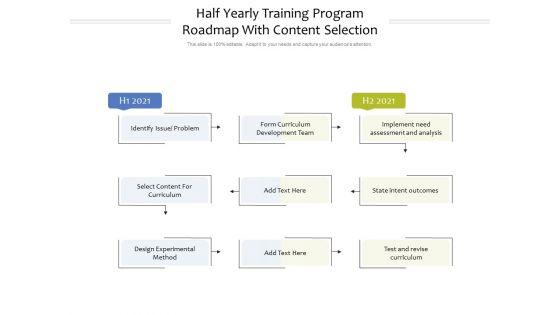 Half Yearly Training Program Roadmap With Content Selection Mockup Half Yearly Training Program Roadmap With Content Selection Mockup