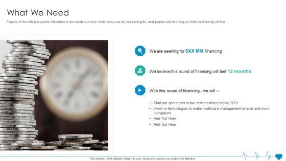Health_Insurance_Organization_Fund_Raising_What_We_Need_Ppt_Gallery_Portrait_PDF_Slide_1.jpg