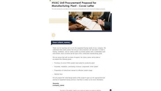 Hvac_Unit_Procurement_Proposal_For_Manufacturing_Plant_Example_Document_Report_Doc_Pdf_Ppt_Slide_2.jpg