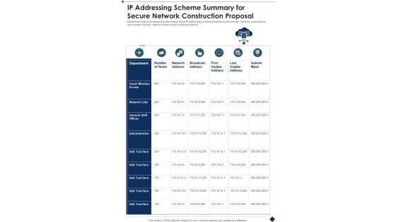 IP_Addressing_Scheme_Summary_For_Secure_Network_Construction_Proposal_One_Pager_Sample_Example_Document_Slide_1.jpg