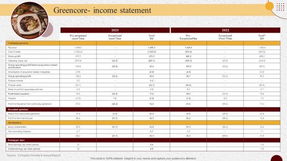 Industry_Report_Of_Packaged_Food_Products_Part_2_Greencore_Income_Statement_Designs_PDF_Slide_1.jpg