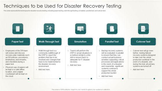 Information_Technology_Disaster_Resilience_Plan_Techniques_To_Be_Used_For_Disaster_Recovery_Testing_Professional_PDF_Slide_1.jpg