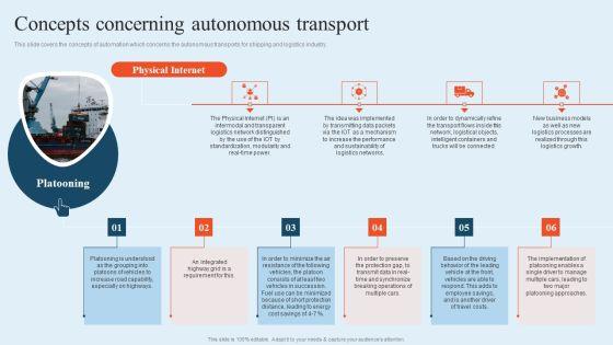 Integrating Logistics Automation Solution Concepts Concerning Autonomous Transport Ppt Summary Show PDF Integrating Logistics Automation Solution Concepts Concerning Autonomous Transport Ppt Summary Show PDF