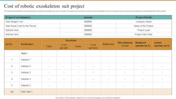 Integrating_Robotic_Exoskeleton_Cost_Of_Robotic_Exoskeleton_Suit_Project_Structure_PDF_Slide_1.jpg