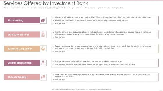 Investment_Banking_Security_Underwriting_Pitchbook_Services_Offered_By_Investment_Bank_Designs_PDF_Slide_1.jpg