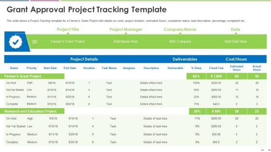 Investor_Deck_To_Increase_Grant_Funds_From_Public_Corporation_Grant_Approval_Project_Tracking_Template_Formats_PDF_Slide_1.jpg