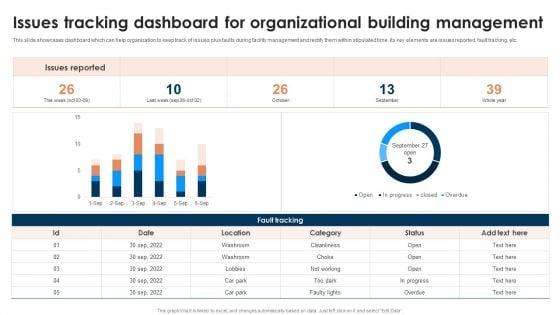 Issues_Tracking_Dashboard_For_Organizational_Building_Management_Ppt_Infographics_Topics_PDF_Slide_1.jpg