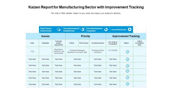 Kaizen_Report_For_Manufacturing_Sector_With_Improvement_Tracking_Ppt_PowerPoint_Presentation_Summary_Slideshow_PDF_Slide_1.jpg