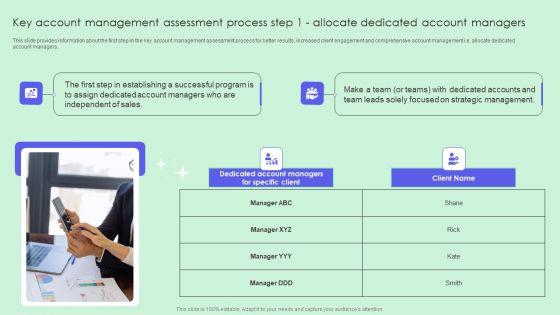 Key Account Management Assessment Process Step 1 Allocate Dedicated Account Managers Clipart PDF Key Account Management Assessment Process Step 1 Allocate Dedicated Account Managers Clipart PDF