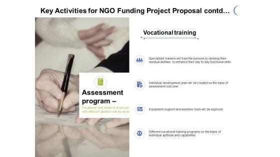 Key Activities For NGO Funding Project Proposal Contd Ppt PowerPoint Presentation Gallery Gridlines Key Activities For NGO Funding Project Proposal Contd Ppt PowerPoint Presentation Gallery Gridlines