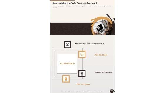 Key_Insights_For_Cafe_Business_Proposal_One_Pager_Sample_Example_Document_Slide_1.jpg