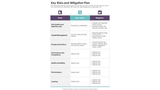 Key_Risks_And_Mitigation_Plan_One_Pager_Documents_Slide_1.jpg