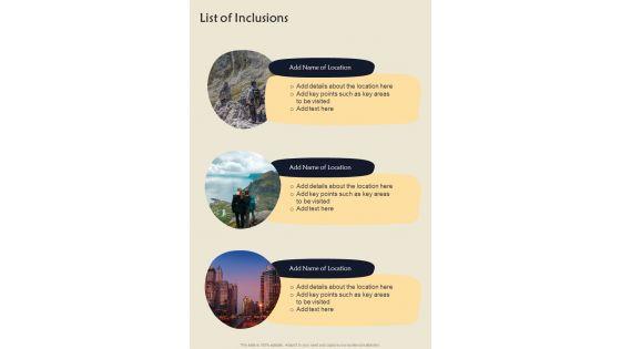 List_Of_Inclusions_Travel_Agency_Proposal_For_Business_Association_One_Pager_Sample_Example_Document_Slide_1.jpg