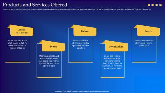 Live_Audio_Chat_Platform_Fundraising_Pitch_Deck_Products_And_Services_Offered_Guidelines_PDF_Slide_1.jpg