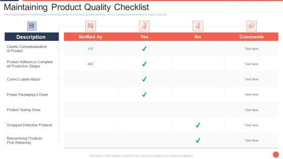 Maintaining Product Quality Checklist Assuring Food Quality And Hygiene Rules PDF Maintaining Product Quality Checklist Assuring Food Quality And Hygiene Rules PDF