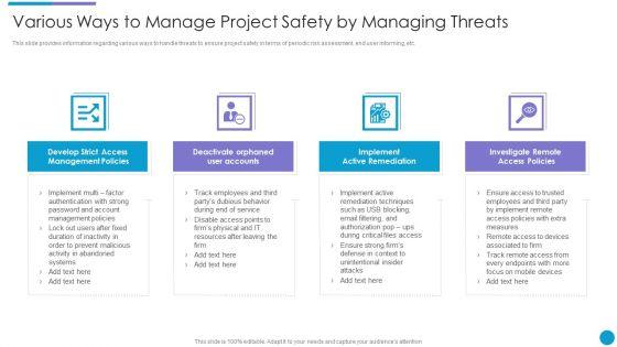 Major_Techniques_For_Project_Safety_IT_Various_Ways_To_Manage_Project_Safety_By_Managing_Threats_Professional_PDF_Slide_1.jpg
