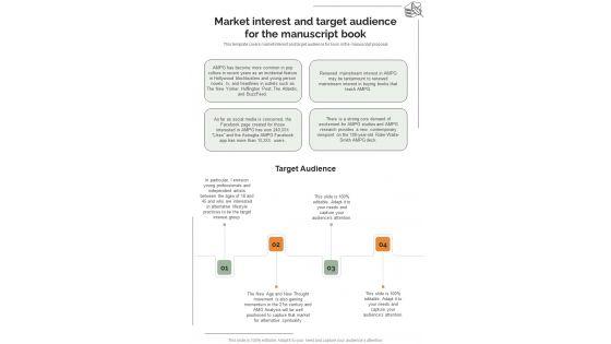Market_Interest_And_Target_Audience_For_The_Manuscript_Book_One_Pager_Sample_Example_Document_Slide_1.jpg