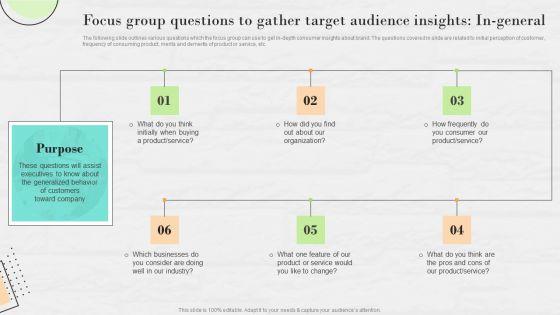 Market Research To Determine Business Opportunities Focus Group Questions To Gather Target Audience Insights In General Download PDF Market Research To Determine Business Opportunities Focus Group Questions To Gather Target Audience Insights In General Download PDF