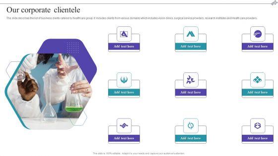 Medical Care Company Overview Our Corporate Clientele Diagrams PDF Medical Care Company Overview Our Corporate Clientele Diagrams PDF