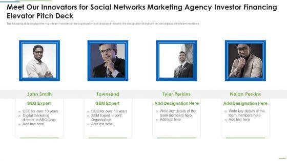 Meet_Our_Innovators_For_Social_Networks_Marketing_Agency_Investor_Financing_Elevator_Pitch_Deck_Infographics_PDF_Slide_1.jpg