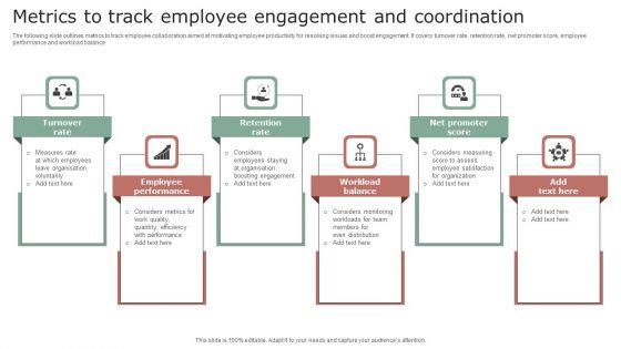 Metrics To Track Employee Engagement And Coordination Background PDF Metrics To Track Employee Engagement And Coordination Background PDF