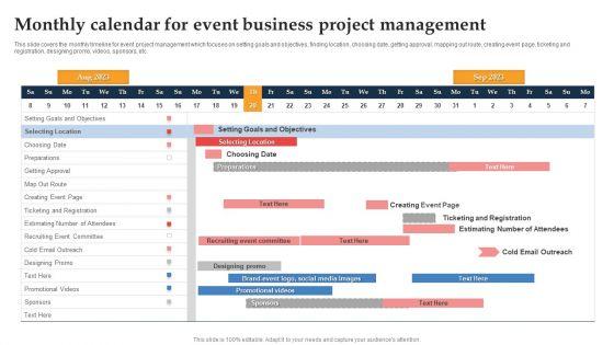 Monthly Calendar For Event Business Project Management Ppt Gallery Deck PDF Monthly Calendar For Event Business Project Management Ppt Gallery Deck PDF