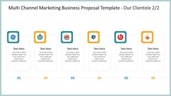 Multi Channel Marketing Business Proposal Template Our Clientele Infographics PDF Multi Channel Marketing Business Proposal Template Our Clientele Infographics PDF