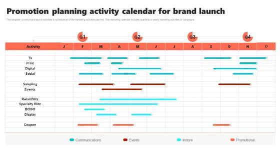 New Brand Introduction Plan Promotion Planning Activity Calendar For Brand Launch Download PDF New Brand Introduction Plan Promotion Planning Activity Calendar For Brand Launch Download PDF