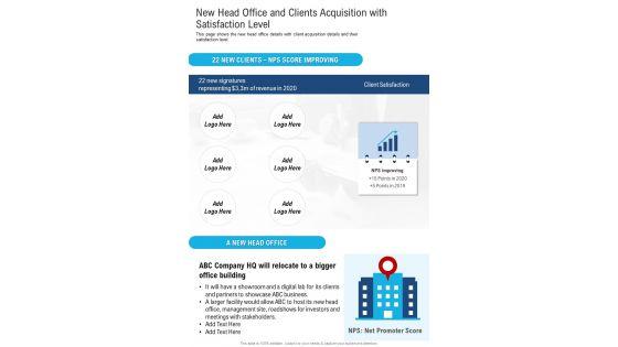 New_Head_Office_And_Clients_Acquisition_With_Satisfaction_Level_One_Pager_Documents_Slide_1.jpg