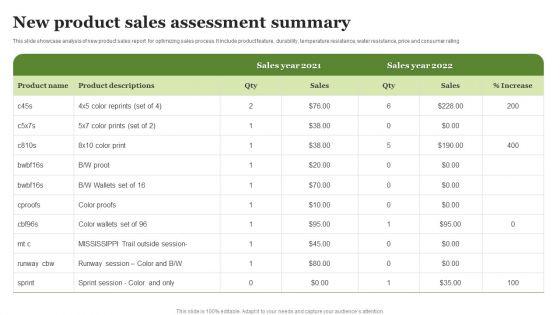 New_Product_Sales_Assessment_Summary_Ppt_PowerPoint_Presentation_Styles_Files_PDF_Slide_1.jpg